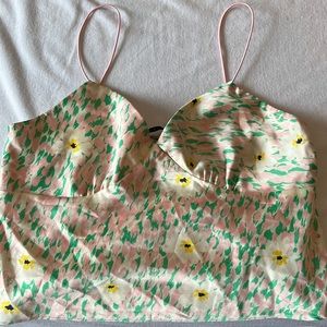 Satin floral print top